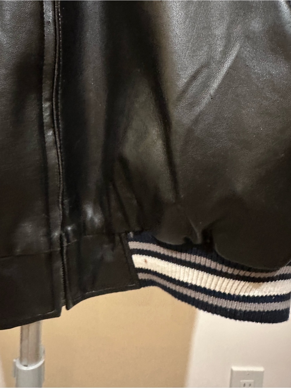 NFL Black, Navy & Cream Dallas Cowboys Faux Leather Bomber Jacket - Picture 8 of 16